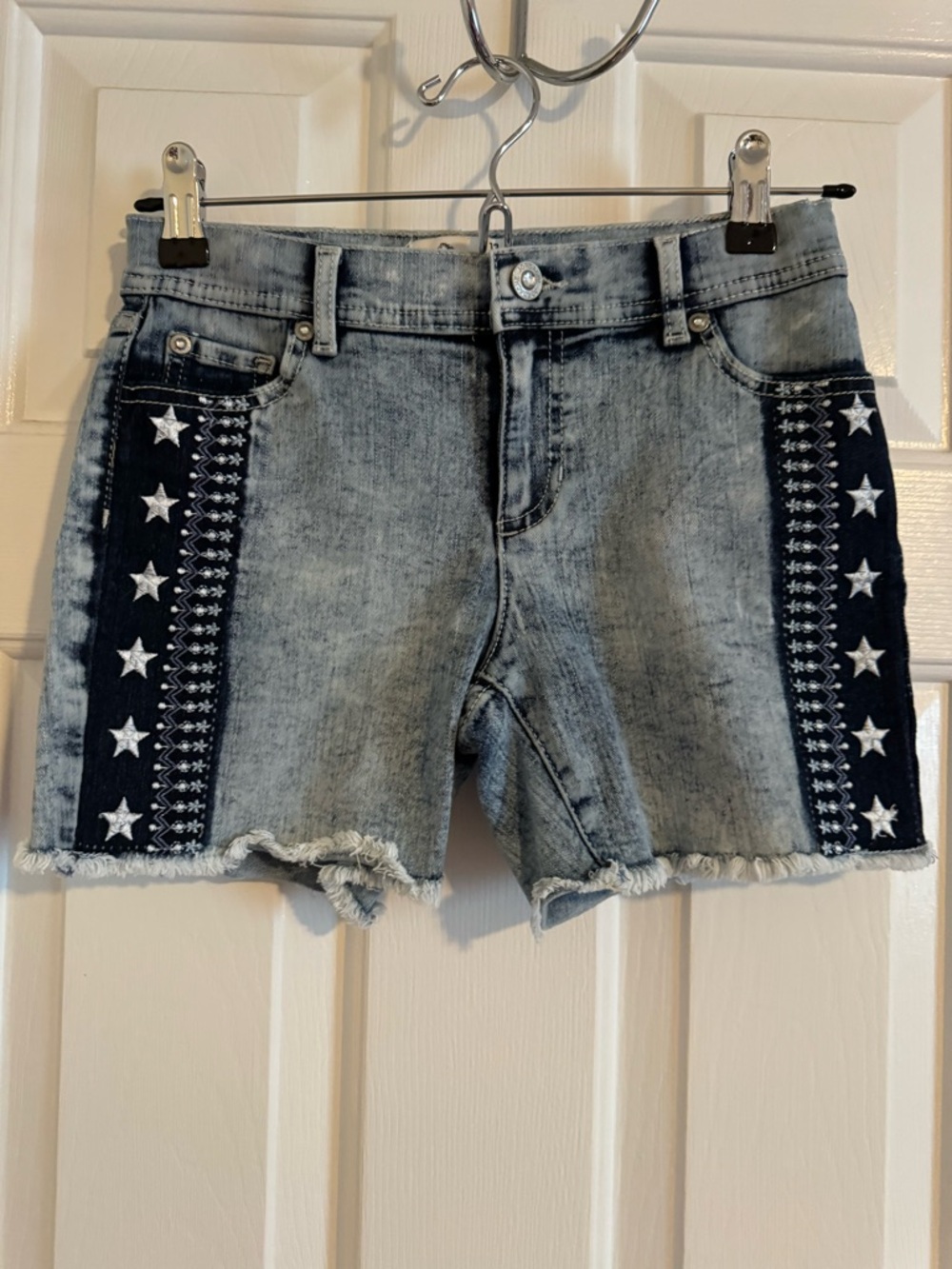 Jordache Light Blue Denim Shorts with Navy Star Trim